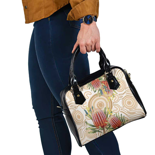 Australia Banksia Shoulder Handbag Aussie Native Flowers Indigenous Art - Aussie Hoodie
