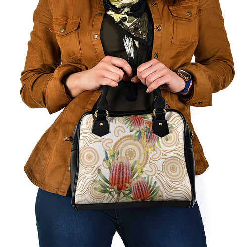 Australia Banksia Shoulder Handbag Aussie Native Flowers Indigenous Art - Aussie Hoodie