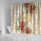 Australia Banksia Shower Curtain Aussie Native Flowers Indigenous Art - Aussie Hoodie