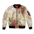 Australia Banksia Sleeve Zip Bomber Jacket Aussie Native Flowers Indigenous Art - Aussie Hoodie
