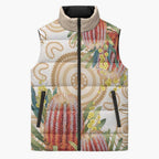 Australia Banksia Sleeveless Puffer Jacket Aussie Native Flowers Indigenous Art - Aussie Hoodie