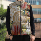 Australia Banksia Sleeveless Puffer Jacket Aussie Native Flowers Indigenous Art - Aussie Hoodie