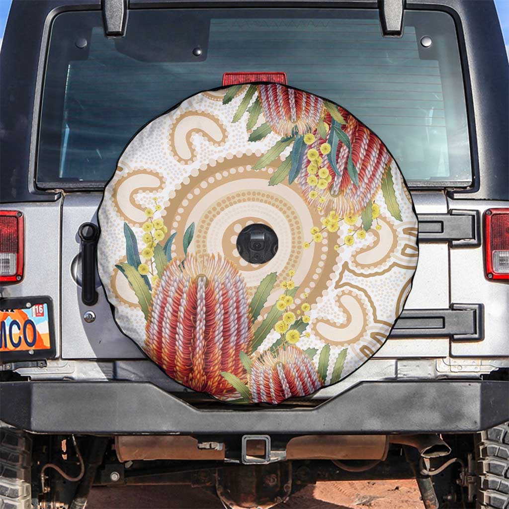 Australia Banksia Spare Tire Cover Aussie Native Flowers Indigenous Art - Aussie Hoodie
