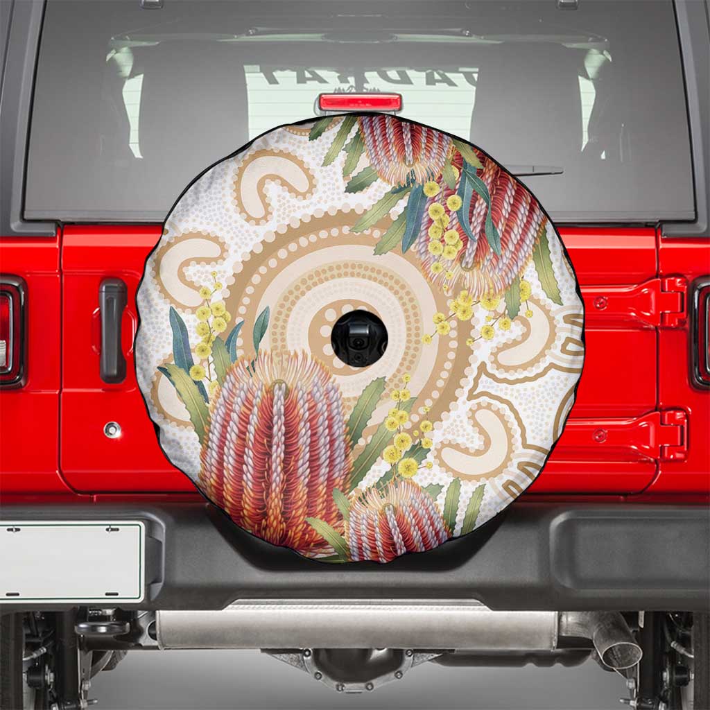 Australia Banksia Spare Tire Cover Aussie Native Flowers Indigenous Art - Aussie Hoodie