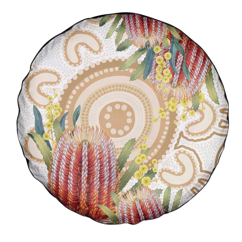 Australia Banksia Spare Tire Cover Aussie Native Flowers Indigenous Art - Aussie Hoodie