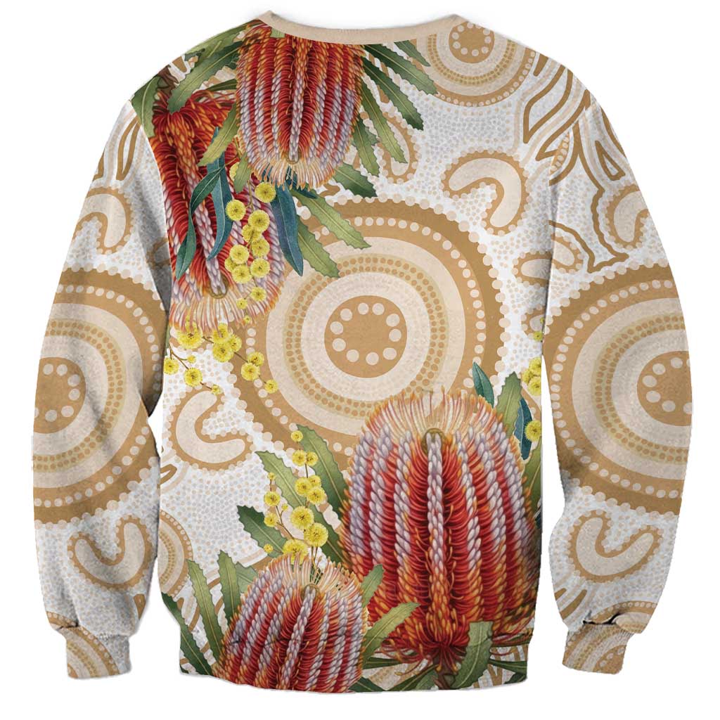 Australia Banksia Sweatshirt Aussie Native Flowers Indigenous Art - Aussie Hoodie