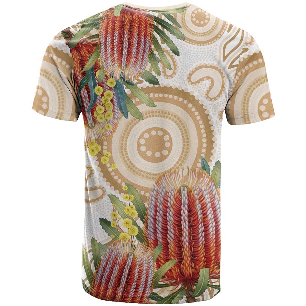 Australia Banksia T Shirt Aussie Native Flowers Indigenous Art - Aussie Hoodie