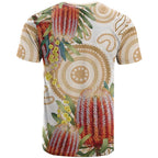 Australia Banksia T Shirt Aussie Native Flowers Indigenous Art - Aussie Hoodie