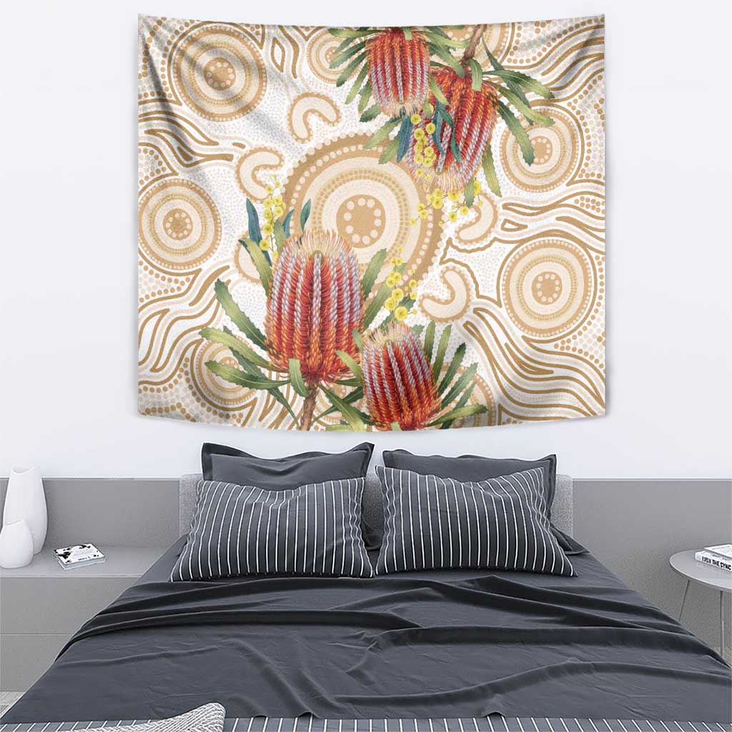 Australia Banksia Tapestry Aussie Native Flowers Indigenous Art - Aussie Hoodie