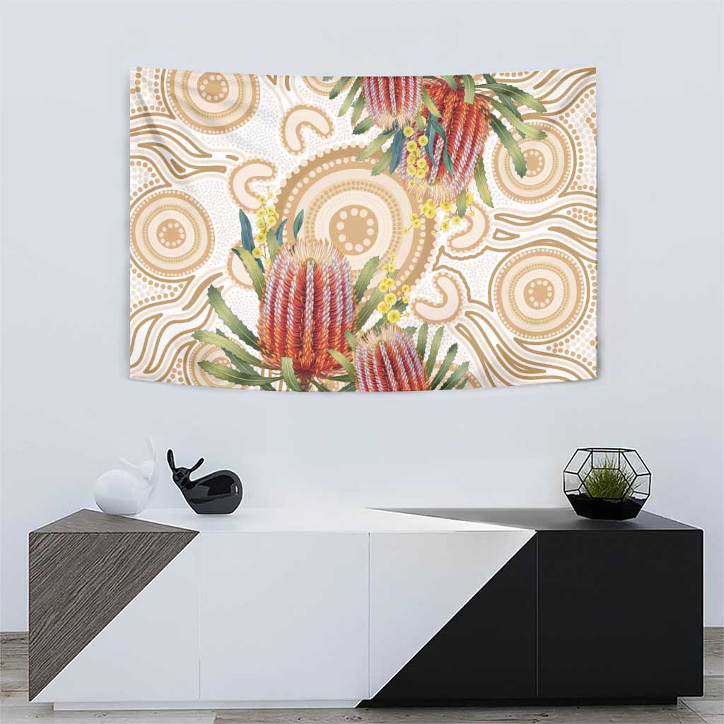 Australia Banksia Tapestry Aussie Native Flowers Indigenous Art - Aussie Hoodie