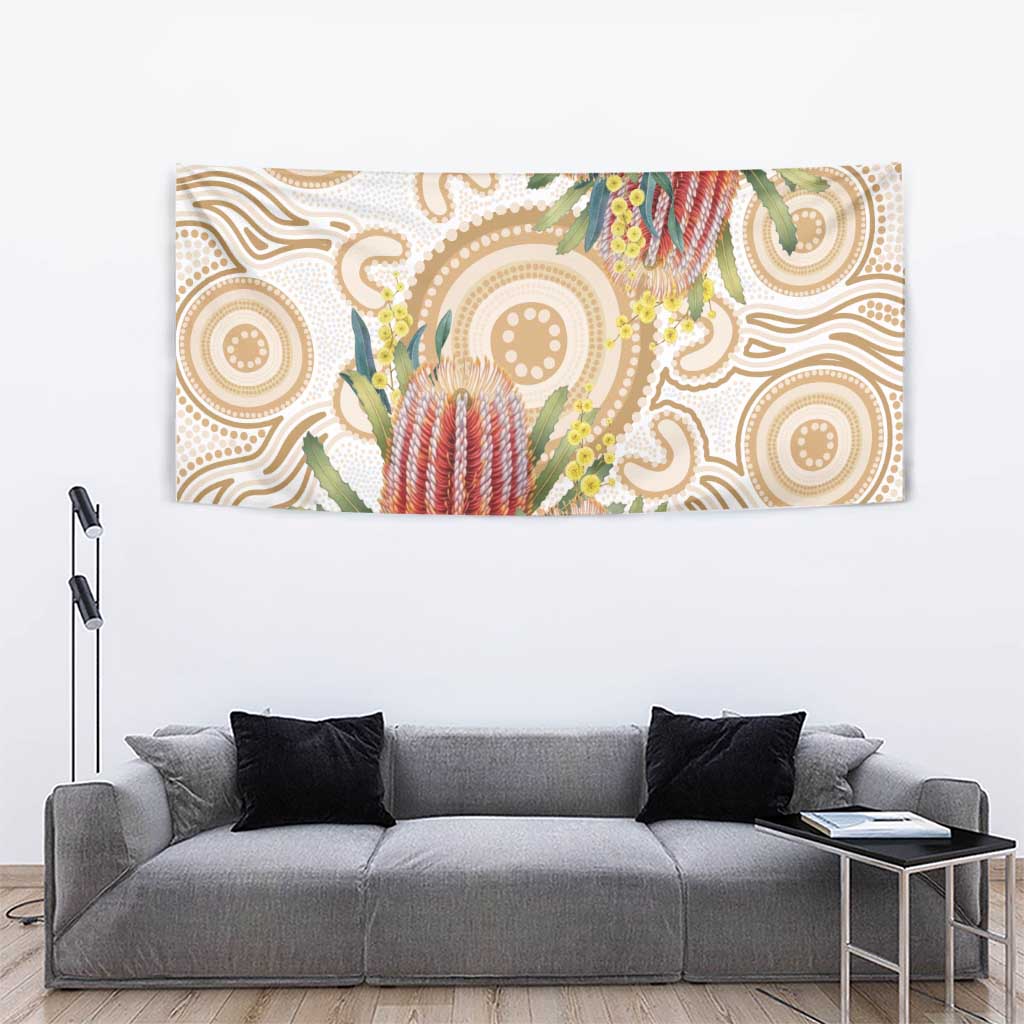 Australia Banksia Tapestry Aussie Native Flowers Indigenous Art - Aussie Hoodie