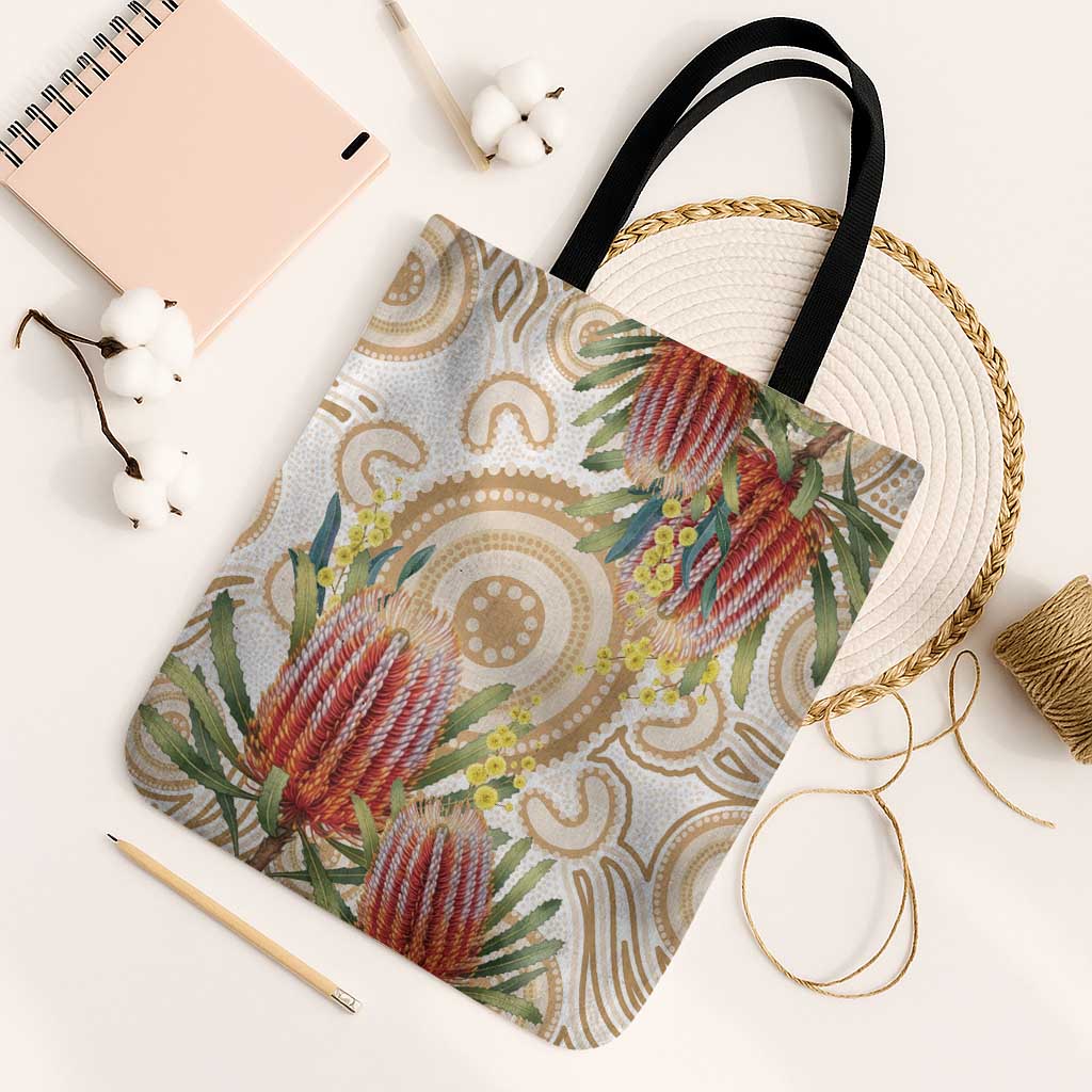 Australia Banksia Tote Bag Aussie Native Flowers Indigenous Art - Aussie Hoodie