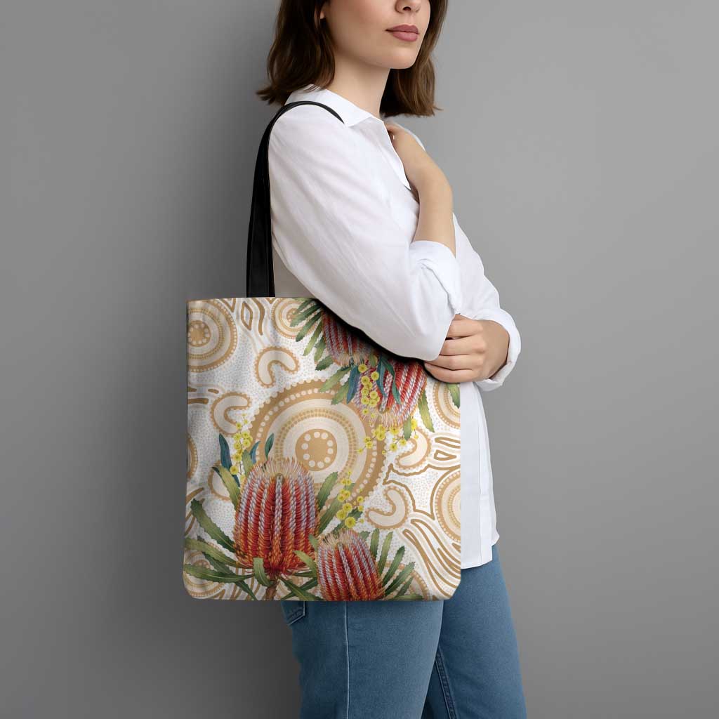 Australia Banksia Tote Bag Aussie Native Flowers Indigenous Art - Aussie Hoodie