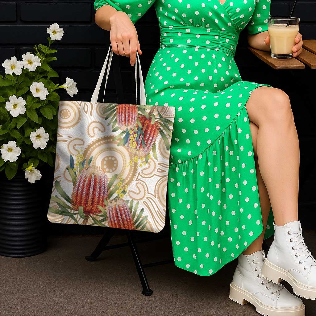 Australia Banksia Tote Bag Aussie Native Flowers Indigenous Art - Aussie Hoodie