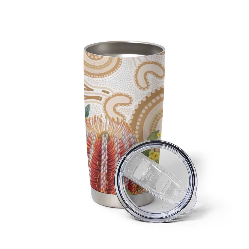 Australia Banksia Tumbler Cup Aussie Native Flowers Indigenous Art - Aussie Hoodie