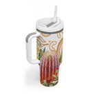 Australia Banksia Tumbler With Handle Aussie Native Flowers Indigenous Art - Aussie Hoodie