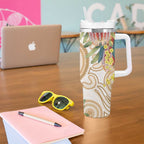 Australia Banksia Tumbler With Handle Aussie Native Flowers Indigenous Art - Aussie Hoodie