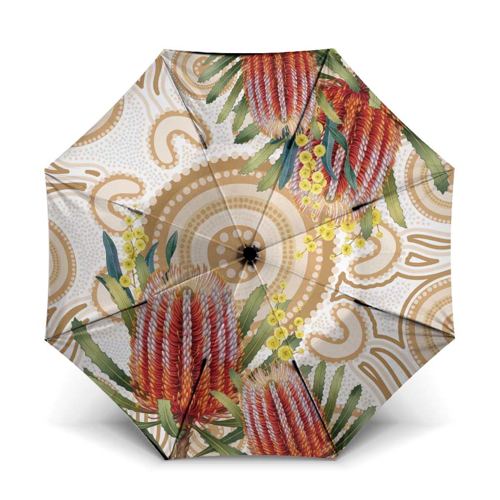 Australia Banksia Umbrella Aussie Native Flowers Indigenous Art - Aussie Hoodie