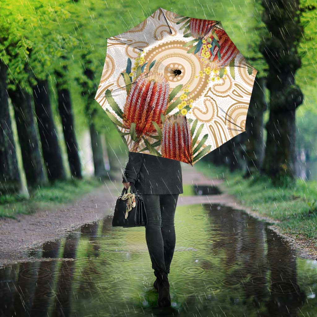 Australia Banksia Umbrella Aussie Native Flowers Indigenous Art - Aussie Hoodie