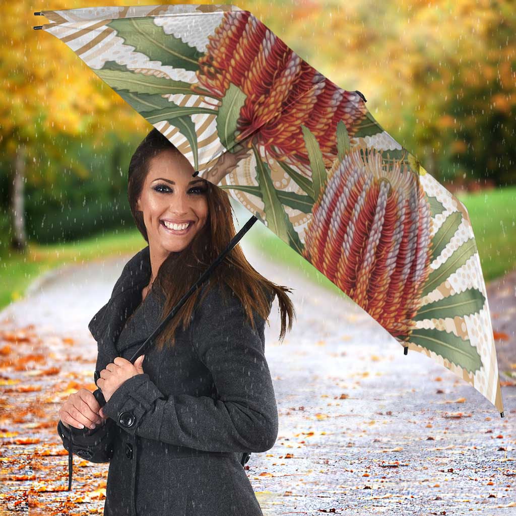 Australia Banksia Umbrella Aussie Native Flowers Indigenous Art - Aussie Hoodie