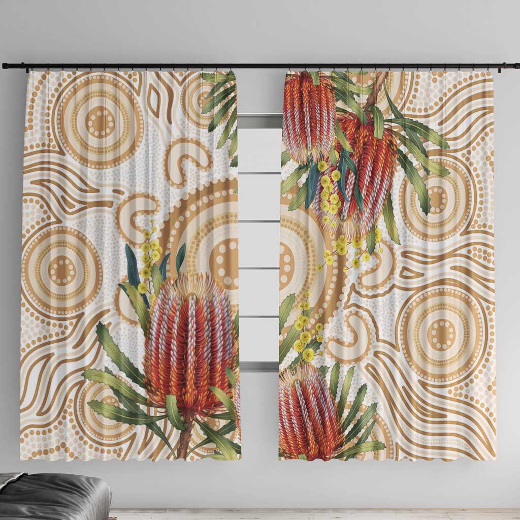 Australia Banksia Window Curtain Aussie Native Flowers Indigenous Art - Aussie Hoodie