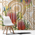 Australia Banksia Window Curtain Aussie Native Flowers Indigenous Art - Aussie Hoodie