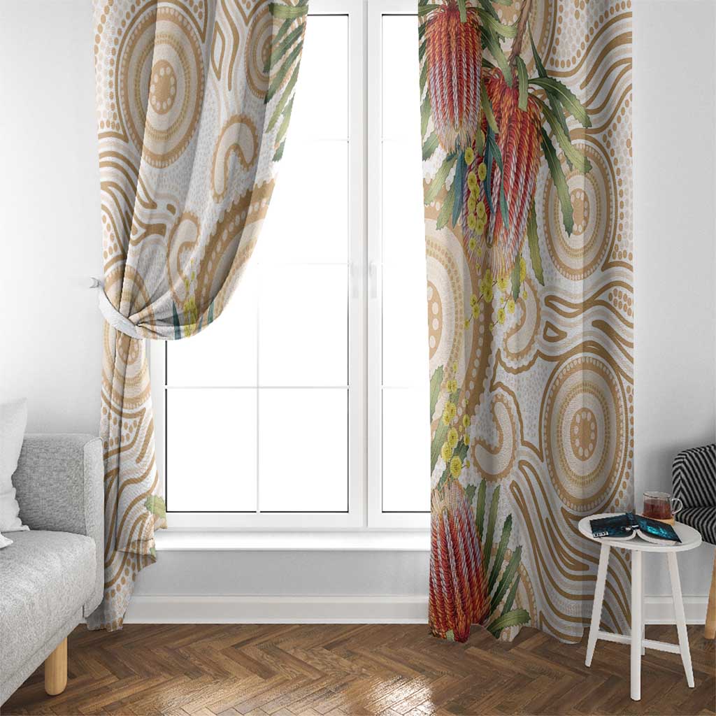 Australia Banksia Window Curtain Aussie Native Flowers Indigenous Art - Aussie Hoodie