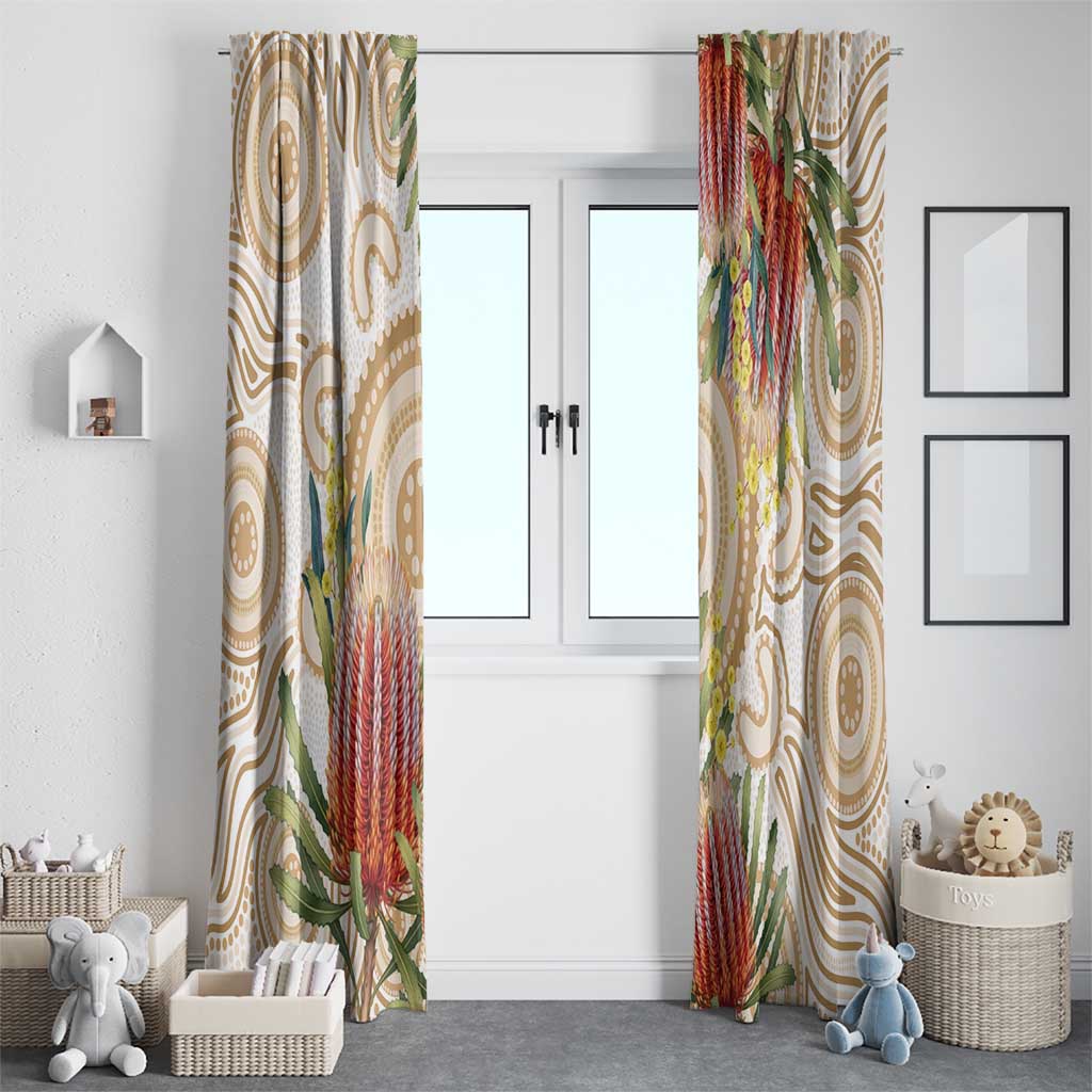 Australia Banksia Window Curtain Aussie Native Flowers Indigenous Art - Aussie Hoodie