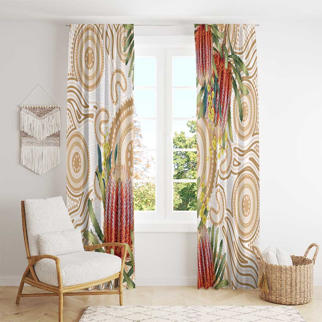 Australia Banksia Window Curtain Aussie Native Flowers Indigenous Art - Aussie Hoodie