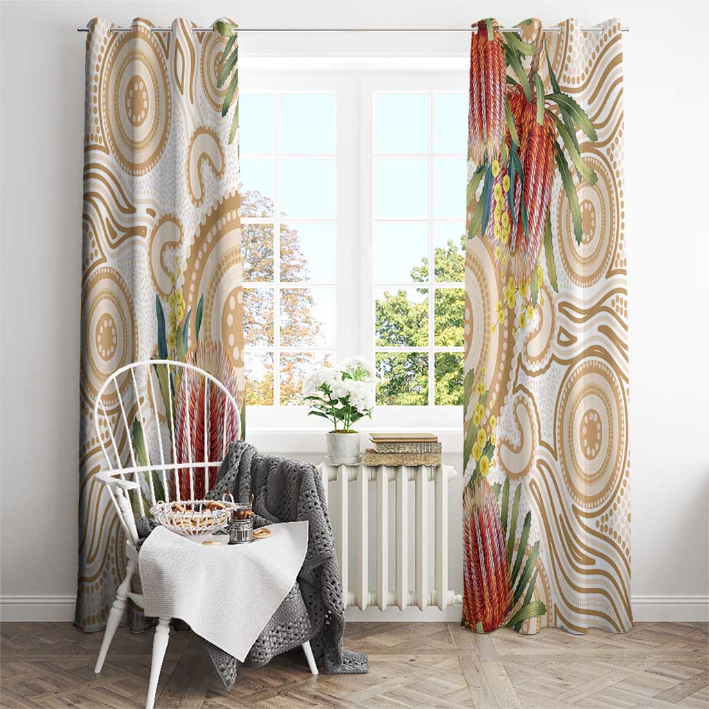 Australia Banksia Window Curtain Aussie Native Flowers Indigenous Art - Aussie Hoodie