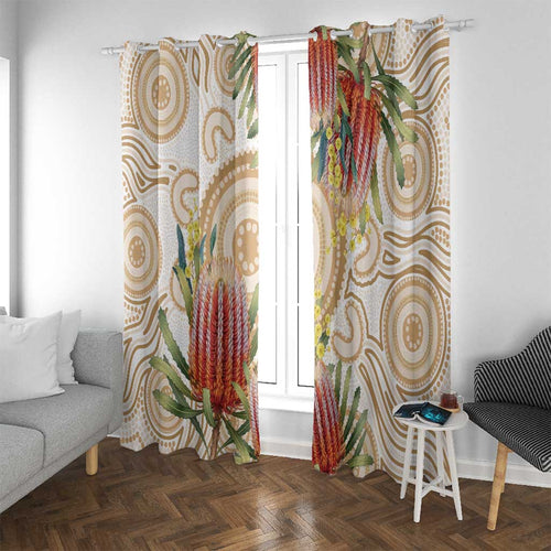 Australia Banksia Window Curtain Aussie Native Flowers Indigenous Art - Aussie Hoodie