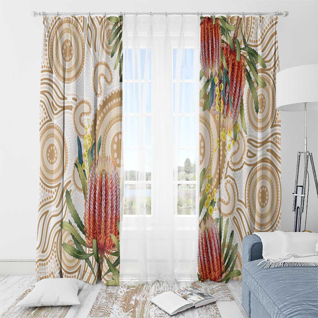 Australia Banksia Window Curtain Aussie Native Flowers Indigenous Art - Aussie Hoodie