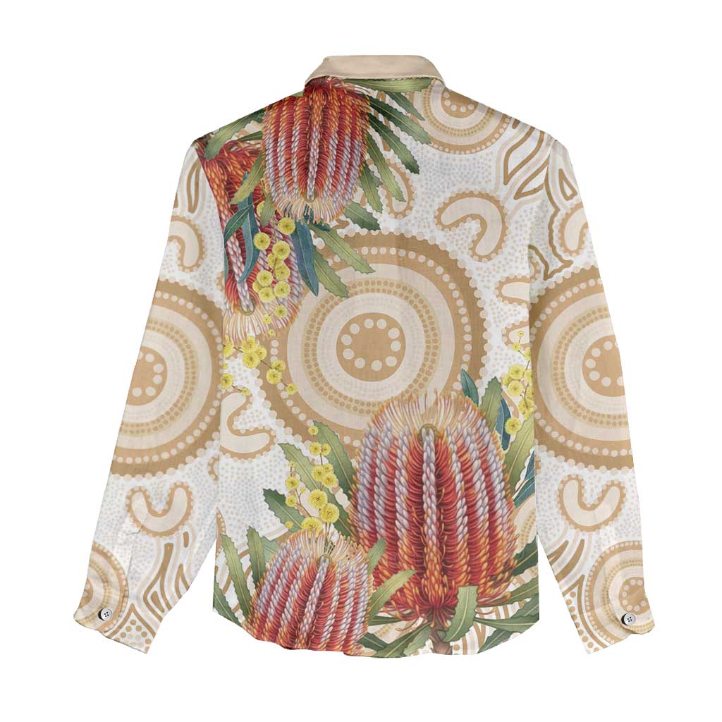 Australia Banksia Women Casual Shirt Aussie Native Flowers Indigenous Art - Aussie Hoodie
