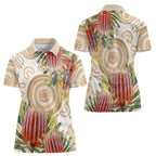 Australia Banksia Women Polo Shirt Aussie Native Flowers Indigenous Art - Aussie Hoodie