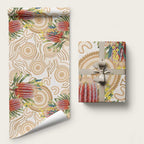 Australia Banksia Wrapping Paper Aussie Native Flowers Indigenous Art - Aussie Hoodie