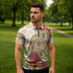 Australia Banksia Zipper Polo Shirt Aussie Native Flowers Indigenous Art - Aussie Hoodie