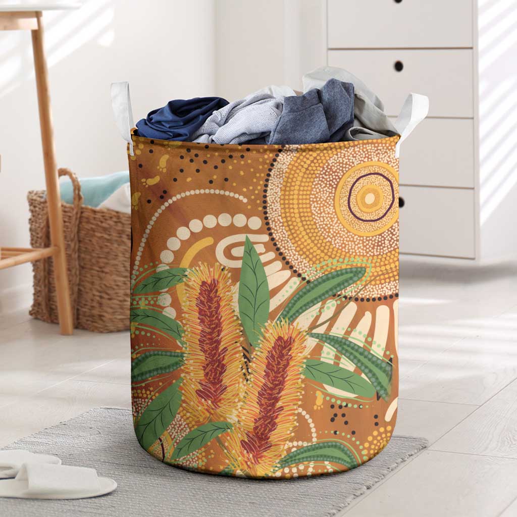 Australia Bottlebrush Laundry Basket Callistemon Aussie Native Flowers Indigenous Art - Aussie Hoodie
