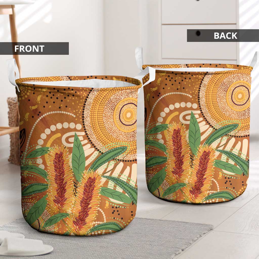 Australia Bottlebrush Laundry Basket Callistemon Aussie Native Flowers Indigenous Art - Aussie Hoodie