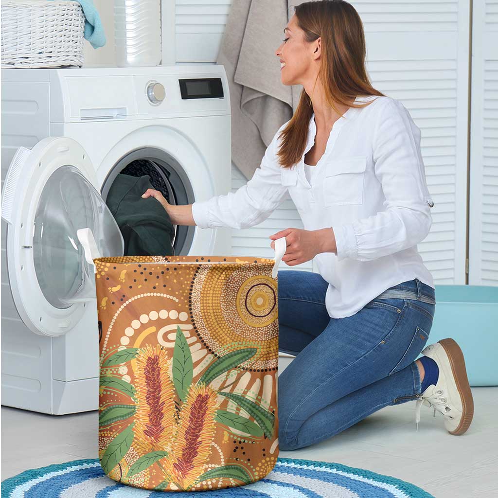 Australia Bottlebrush Laundry Basket Callistemon Aussie Native Flowers Indigenous Art - Aussie Hoodie