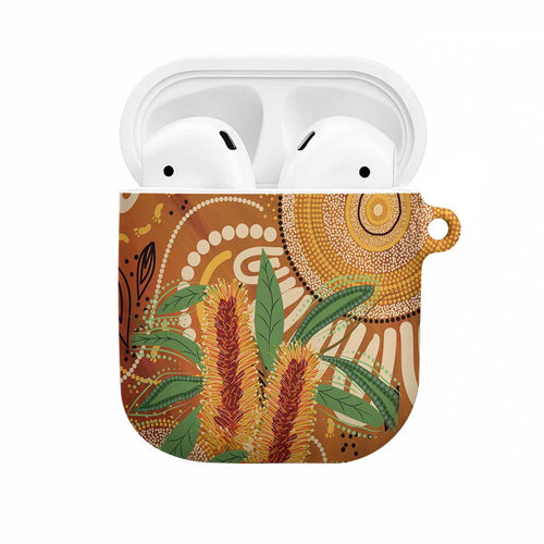 Australia Bottlebrush AirPods Case Callistemon Aussie Native Flowers Indigenous Art - Aussie Hoodie
