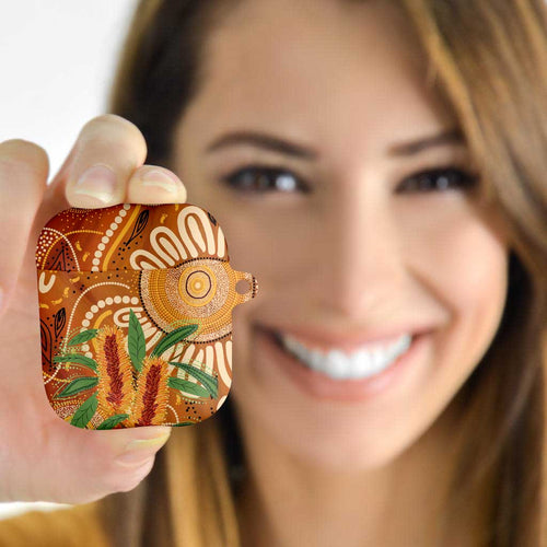 Australia Bottlebrush AirPods Case Callistemon Aussie Native Flowers Indigenous Art - Aussie Hoodie