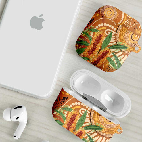 Australia Bottlebrush AirPods Case Callistemon Aussie Native Flowers Indigenous Art - Aussie Hoodie
