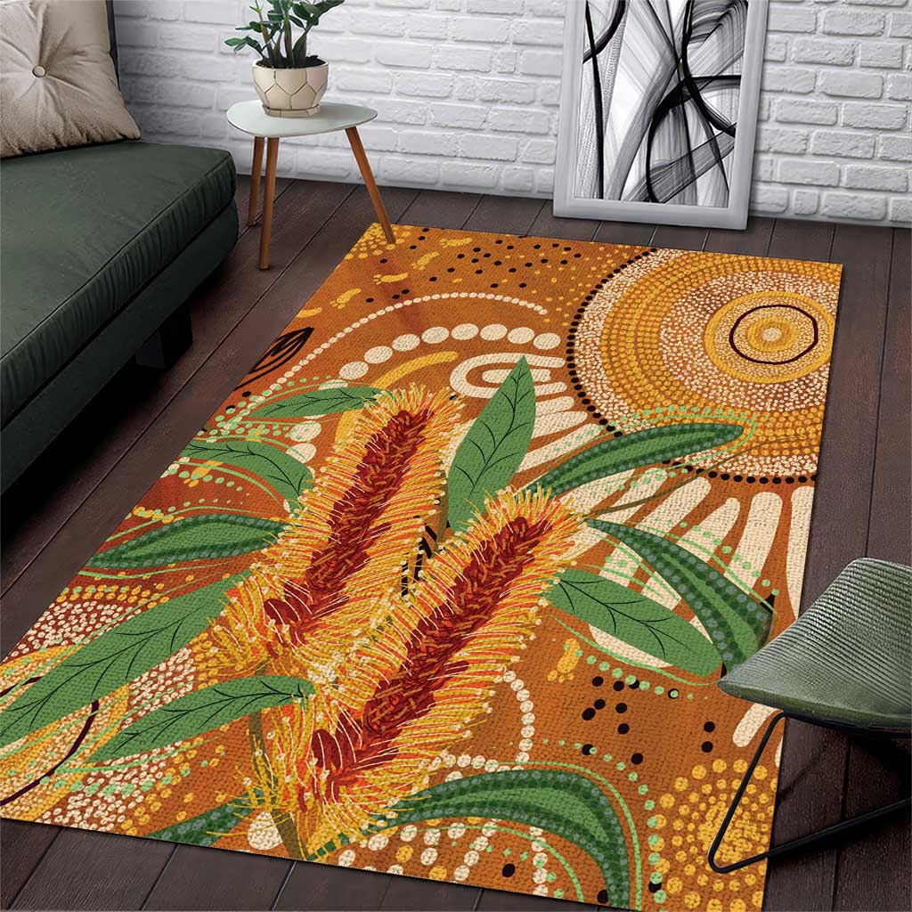 Australia Bottlebrush Area Rug Callistemon Aussie Native Flowers Indigenous Art - Aussie Hoodie