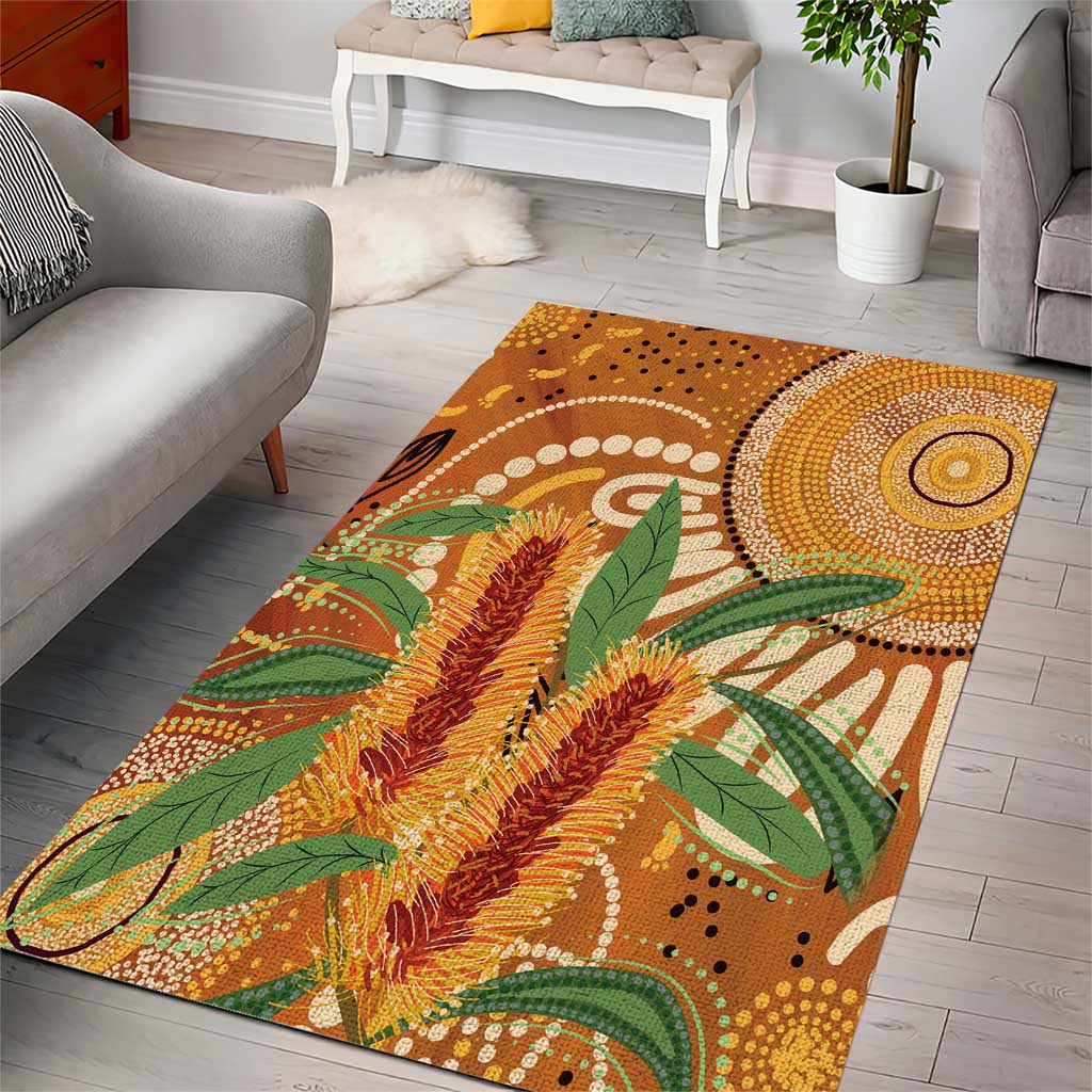 Australia Bottlebrush Area Rug Callistemon Aussie Native Flowers Indigenous Art - Aussie Hoodie