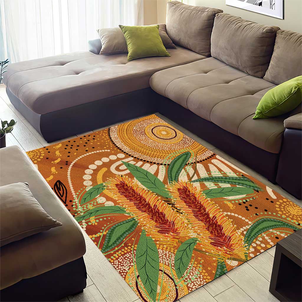 Australia Bottlebrush Area Rug Callistemon Aussie Native Flowers Indigenous Art - Aussie Hoodie