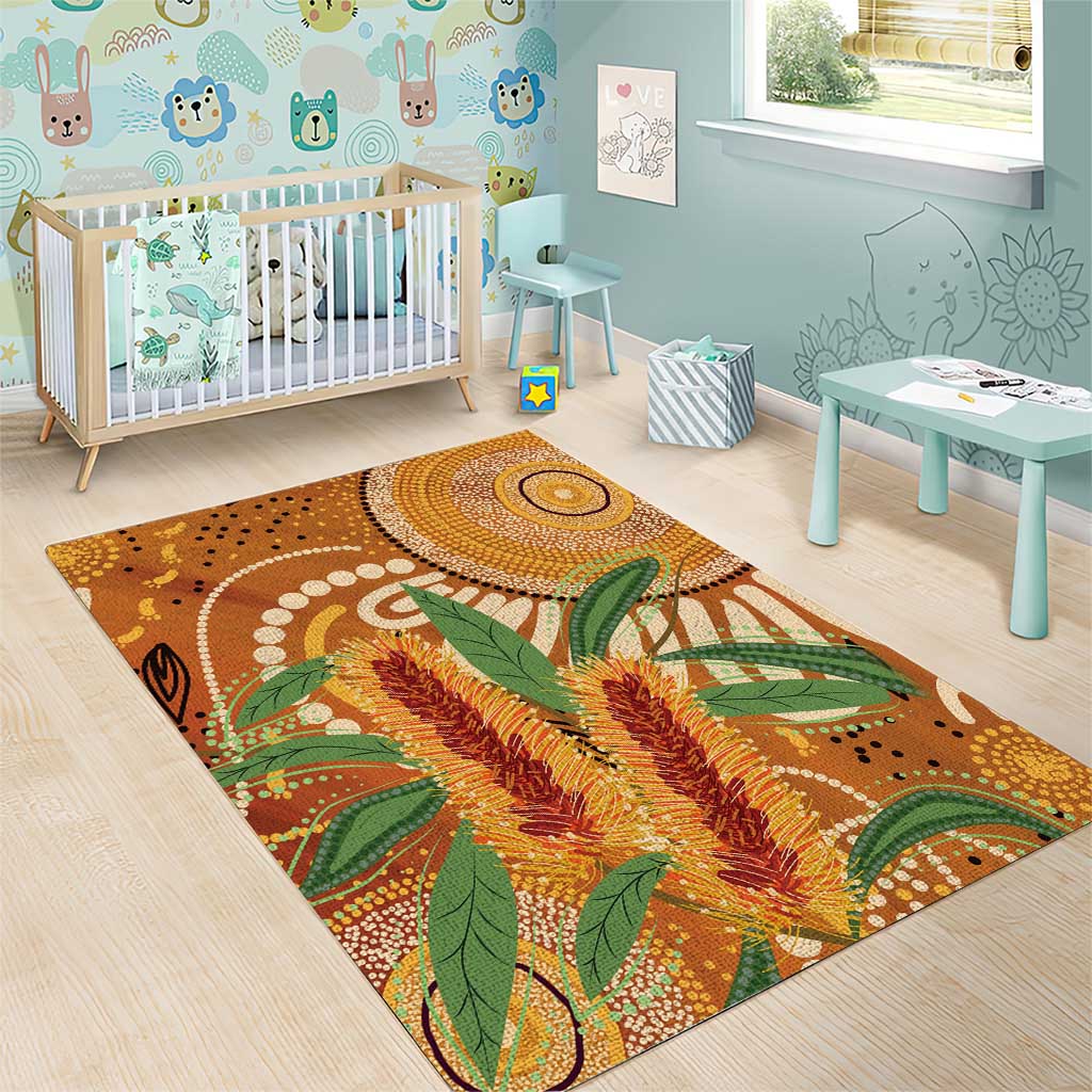 Australia Bottlebrush Area Rug Callistemon Aussie Native Flowers Indigenous Art - Aussie Hoodie