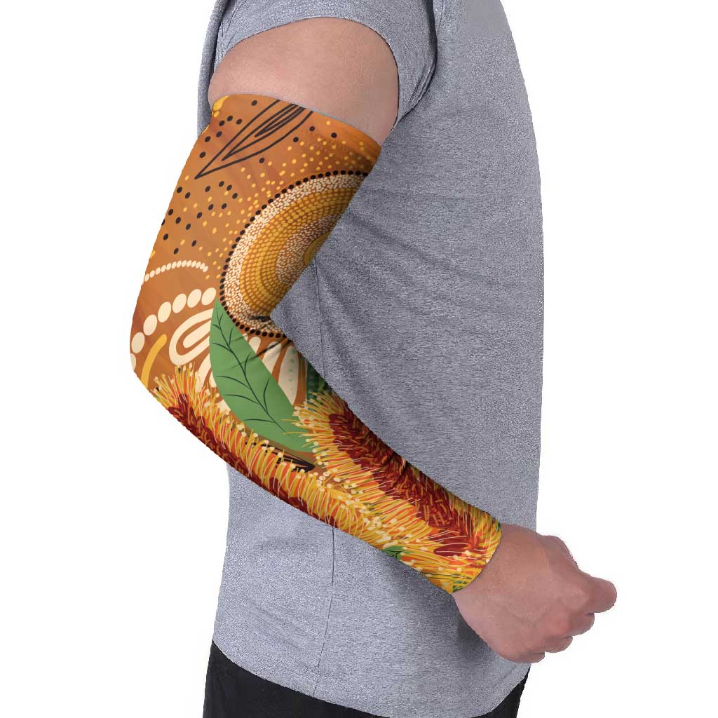 Australia Bottlebrush Arm Sleeves Callistemon Aussie Native Flowers Indigenous Art - Aussie Hoodie