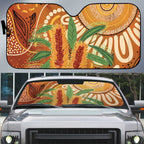 Australia Bottlebrush Auto Sun Shade Callistemon Aussie Native Flowers Indigenous Art - Aussie Hoodie