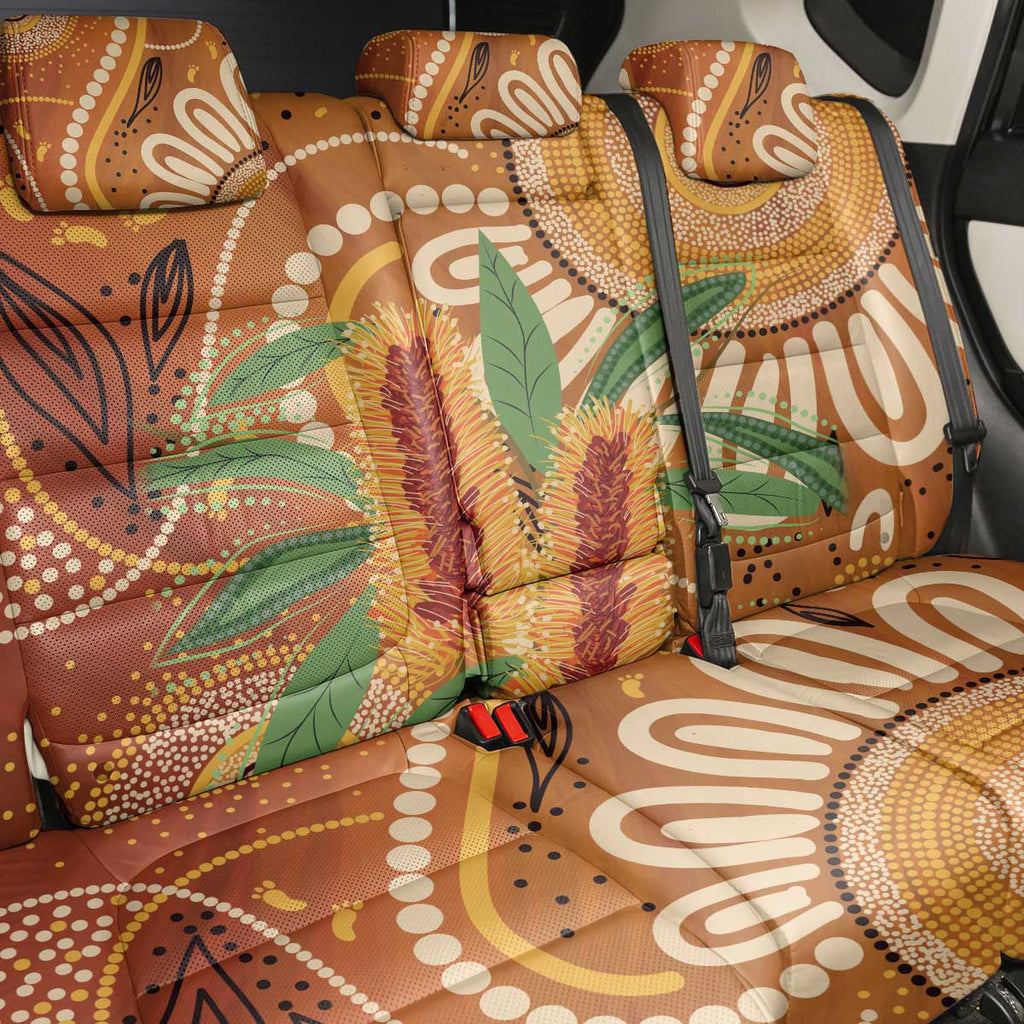 Australia Bottlebrush Back Car Seat Cover Callistemon Aussie Native Flowers Indigenous Art - Aussie Hoodie