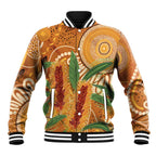 Australia Bottlebrush Baseball Jacket Callistemon Aussie Native Flowers Indigenous Art - Aussie Hoodie